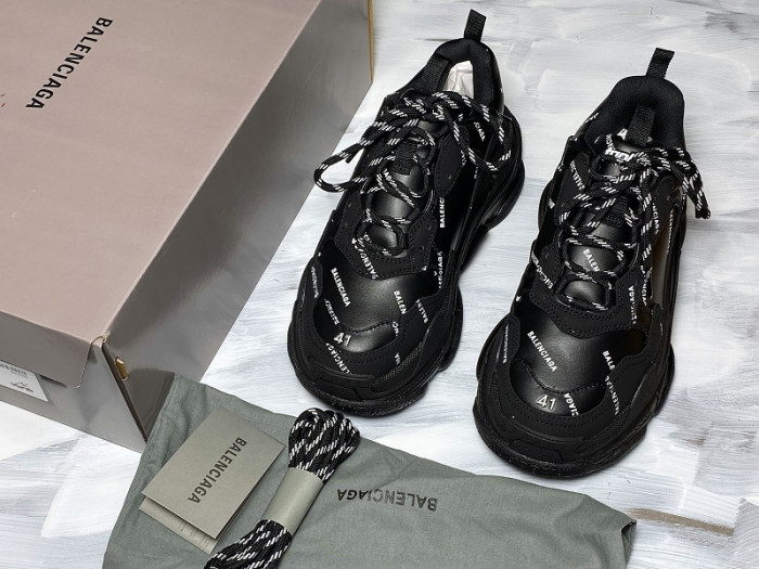 bl triple s trainers black letters h903p8084
